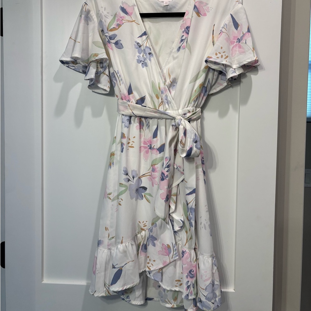 Lauren Conrad White Floral Dress, Worn Once